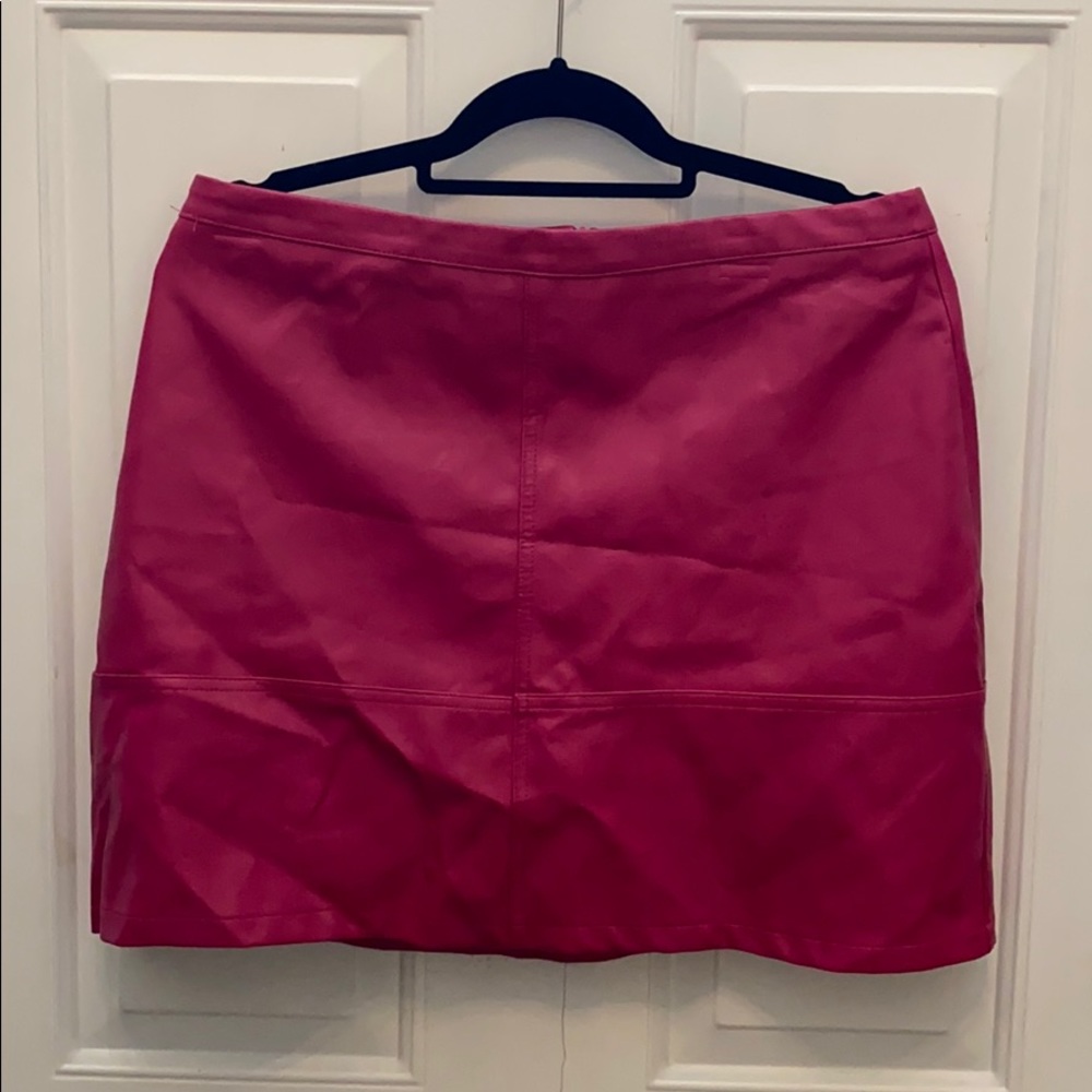 Faux Leather Pink Skirt